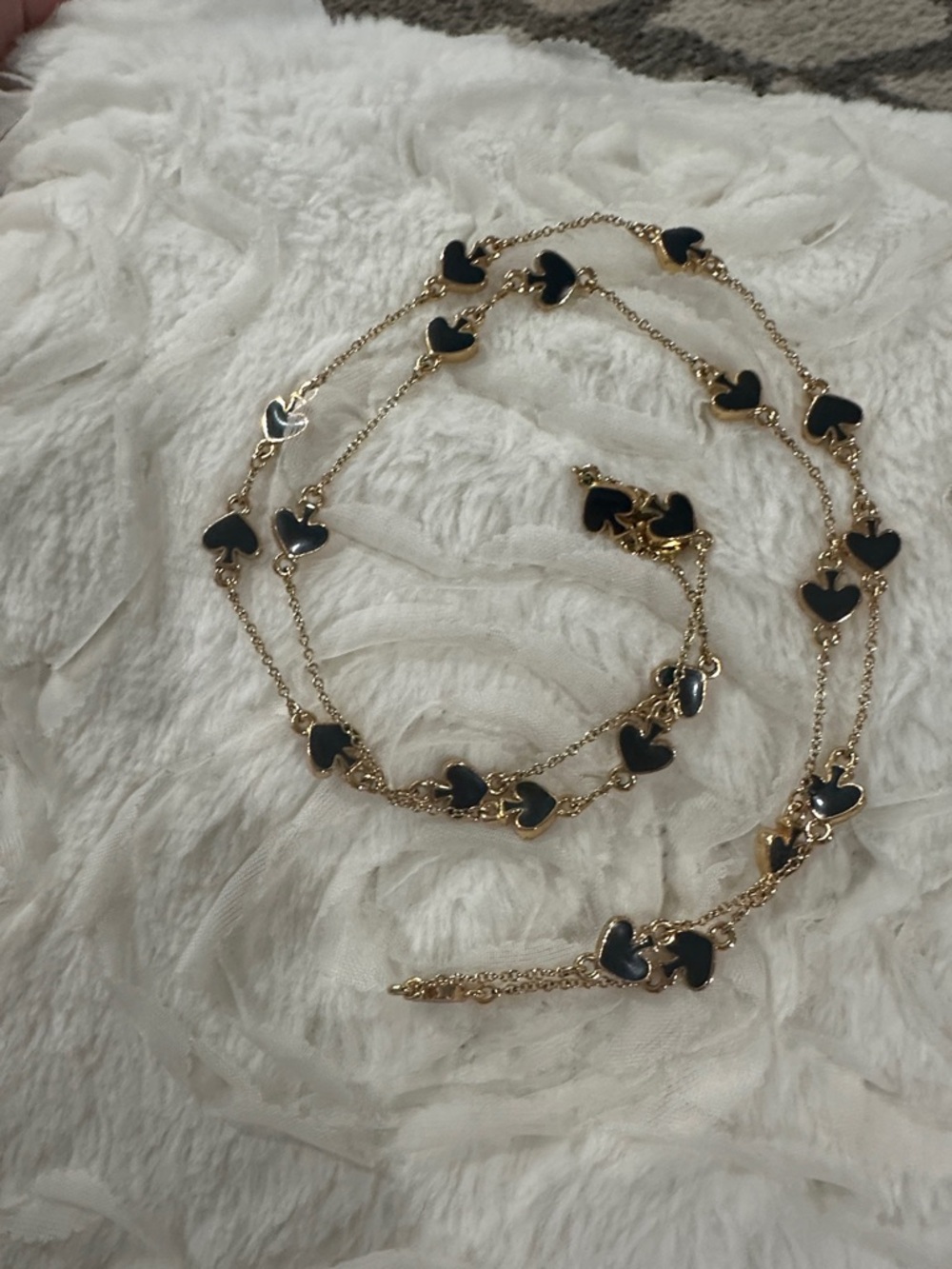 kate spade Gold-Tone Long Necklace with Black Spade ♠️ Motifs - Picture 3 of 4